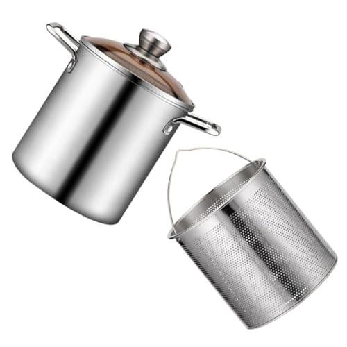 BESPORTBLE Stainless Steel Fryer Set Mini Deep Fryer Fry Basket Pot Easy Handling Non-stick