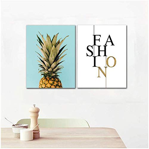 Toile image ananas de haute qualite graphique pour decoration murale epuree - 2