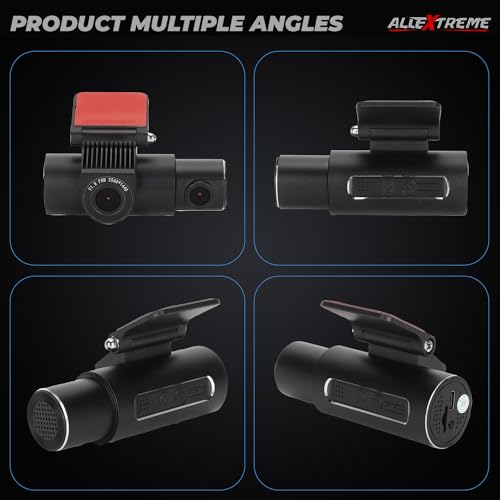 Image of AllExtreme X13 2K 3 Channel Dash Cam 1440P Front 1080P Inside HD Loop Video Recording with 128 GB SD Card Night Vision (Black)