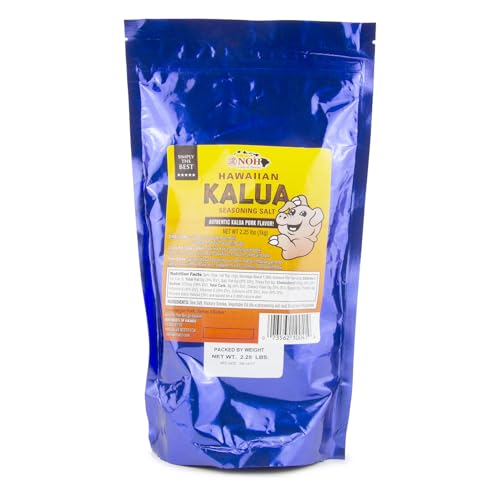 NOH Kalua Pork Seasoning Salt - 2.25 Pounds (Pack of 1) - Authentic Hawaiian Flavor with Smoked Sea Salt - Ideal for Pulled Pork, BBQ Pork Rub, Tacos, and Slow Cooker Recipes
