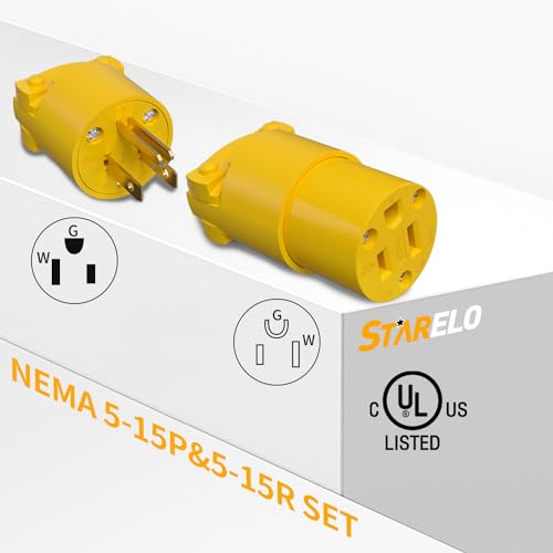 image for STARELO Electrical Replacement Plug & Connector Set Extension Cord End