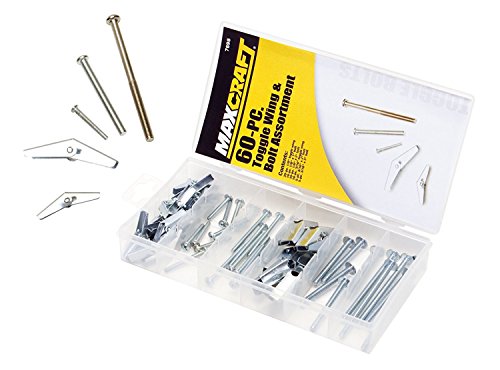 Maxcraft 7698 Toggle Wing and Bolt Assortment, 60-Piece