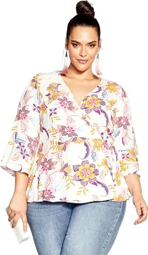 Plus Size Malibu Outfits: 21 Stunning & Chic Coastal Looks 4 City Chic Plus Size Top, Island Print Top