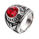 anillo militar americano  KUTCEK Anillo de acero de titanio para hombre, águila y piedras preciosas, estilo militar, joyería gótica para motociclista, regalo para hombres, 7, acero de titanio