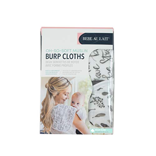 Bebe au Lait Classic Muslin Baby Burp Cloth Set - Just Be and Leaves2