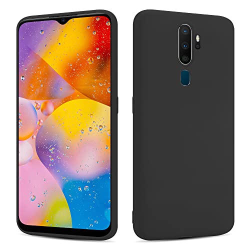 SHAANS Case For Oppo A9 2020 / A5 2020 TPU Silicone Rubber Phone Case Soft Matt Finish (Black)