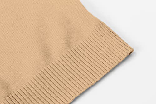 Women's Classic Solid Turtleneck Sweater Pullover Knitwear, Camel, Small #TOP4