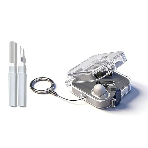 For Nothing Ear (3)�p�� �P�[�X �J�o�[ �N���A TPU �ی�P�[�X ���b�N�@�\ �ϏՌ� 360°�S�ʕی� Bluetooth �A�N�Z�T���[ �N���[�j���O �L�b�g �� �J���r�i�t�� (�N���A)