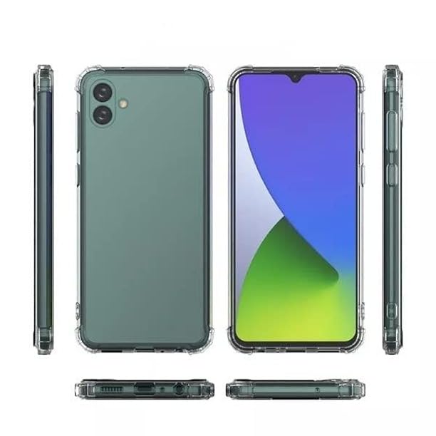 Image of BOXXO Flexible Back Cover for Samsung Galaxy F04 | Back Cover Transparent Clear Shockproof Case Four Corner Protection | Slim Protective Mobile Phone Cover for Samsung Galaxy F04
