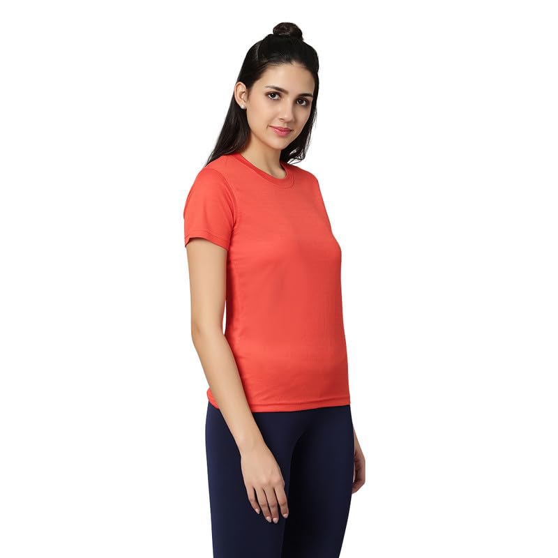Image of omtex Dotty Athletics Tee for Women's | Short Sleeve Tees | Quick Dry Outdoor Running Gym Workout,Sports T-Shirt with Multipack Tee