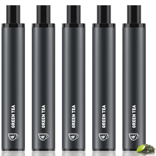 電子タバコ使い捨て VAPE ベイプ シーシャ Green Tea風味 7500回吸引可能 爆煙 水蒸気タバコ 禁煙パイポ ニコチンゼロ 5本セット DBL STICK PLUS