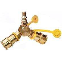 DOZYANT 1/4 RV Propane Quick Connect Y Splitter Adapter for RV Trailer and Quick Connect Propane Hose Connect to Motorhome Tabletop Grill, 2 Way LP Gas Adapter 1/4" Quick Connect or Disconnect Kit