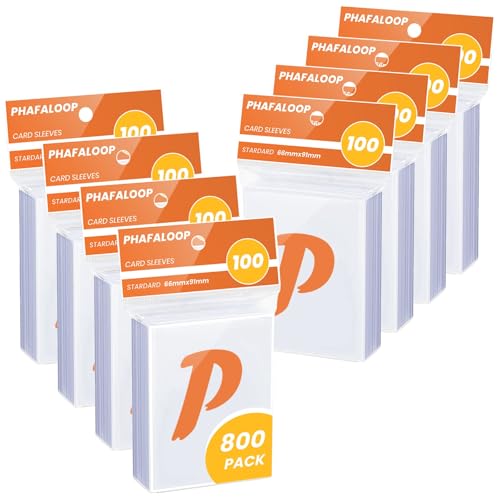 Phafaloop 800 Count Card Sleeves, Soft Penny Sleeves for Trading Cards, Sports Card Protector Sleeve, Clear Protective Card Sleeve for Baseball, Football, MTG, Gaming Card & Standard Cards