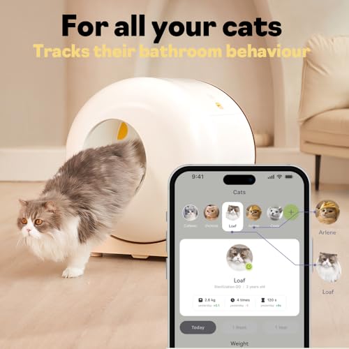 Image of FurryTail Automatic Litter Box, self Cleaning Litter Box for Multiple Cats, Odor Control, Easy Access Step for Senior Cats