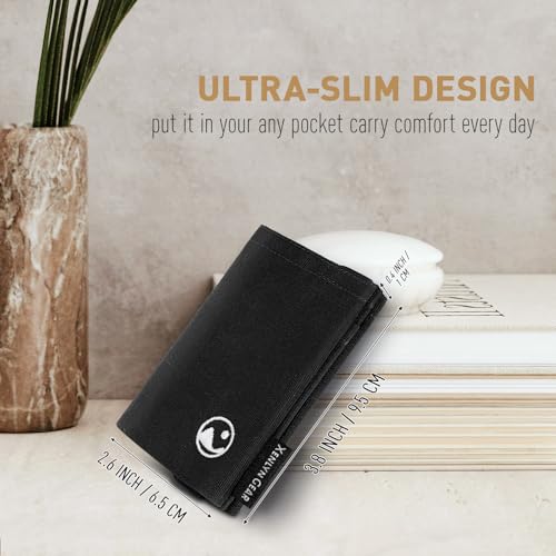 Front Pocket Wallets for Men – Nylon Fabric Minimalist Wallet Slim Thin Trifold with Cash Compartment and 3 Slots Hold 12 Credit Cards in Lightweight and Compact for Everyday Carry2