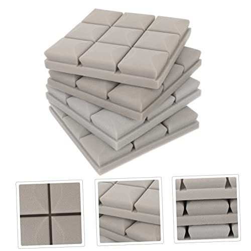 Hemoton 4 piezas paneles acústicos de espuma de alta densidad para estudios de grabación, teatros en casa y oficinas - aislamiento acústico ignífugo para absorción de sonido y reducción de eco miniatura 7