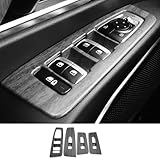 JUIVEEL 4Pcs Matte Wood Grain Style Car Interior Window Switch Panel Cover Side Door Glass Lock Control Button Cover Compatible with Kia Telluride 2020-2025 Accessories [Rear Window Lift Double Hole]