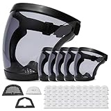 INYX SHOES Anti-Fog Full Face Active shields Protection Visible Expression Transparent Breathable Comfortable Adults Reusable (Grey, 5PCS), JZY-0010