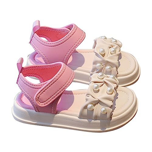 Girls' Sandals Summer Children's Soft Sole Shoes Pearl Decoration Fashion Girls' Bow Princess Toddler Glitter Sandals