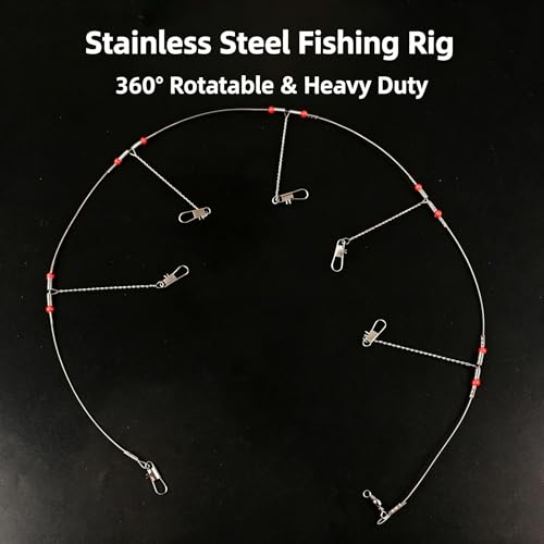 Set de 10 rigs de acero inoxidable para pesca miniatura 4