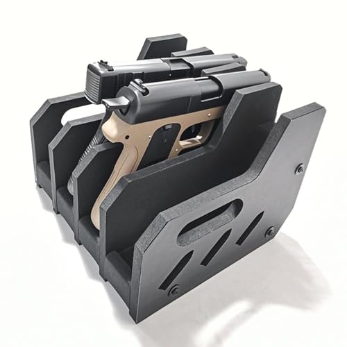 Ecomlively Pistol Rack for Gun Safe Lightweight Foam Gun Stand for Cabinet Scrath-resistant Handgun Storage Accessories Black4 Slots