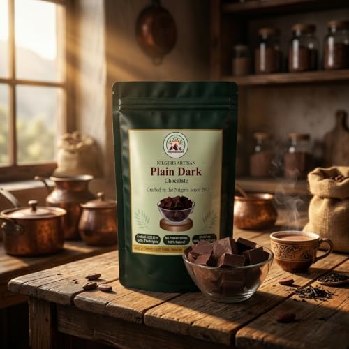 Image of OotyMade.com Ooty Homemade Plain Dark Chocolates Bar - 1 kg | Organic & Healthy Dark Chocolate | Handcrafted in Ooty | Sugar-less | Not sugar-free & Delicious | Delightful