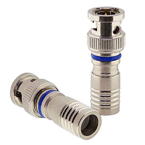 Conector BNC macho coaxial para cable RG6 RG59 2 unidades miniatura 1