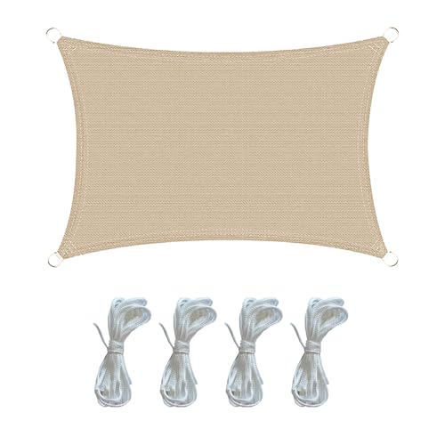 Toile d'ombrage jardin haute densité beige rectangulaire 4x5 m