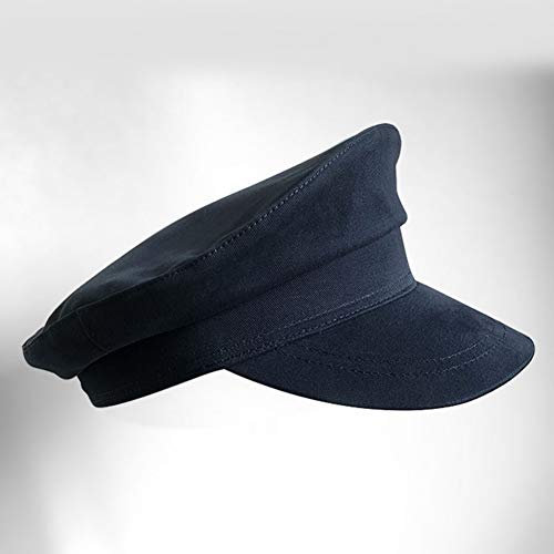 FDBQC Sombreros Militares Hombres Algodón Blanco Marinero Gorra Hombre Sólido Verano Transpirable Plano Baker Boy Duckbill Capitán Army Boina Sombrero