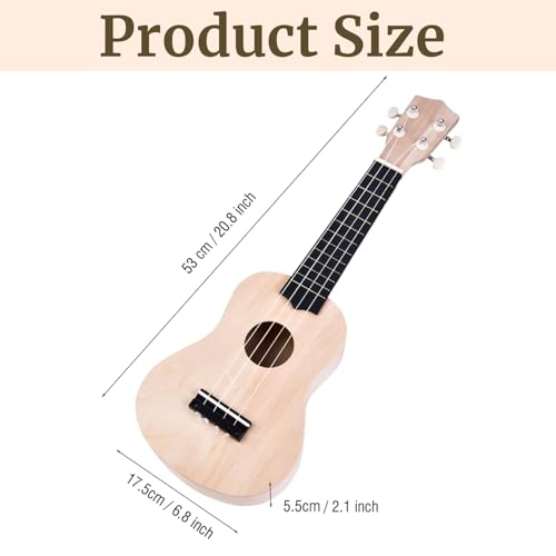 Wisecoco Konzert Ukulele, 21 Zoll DIY Ukulele Linde 4 Saiten Ukelele DIY Kit Instrument Zubehör, Ukulele Kann Als Geschenk Bemalt Werden