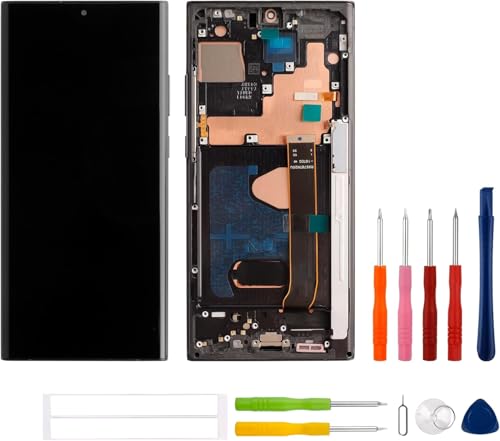 swark [Con marco] [Soporte de huella dactilar] Pantalla OLED compatible con Galaxy Note 20 Ultra LCD Pantalla táctil digitalizador con kit de herramientas de reparación actualizado