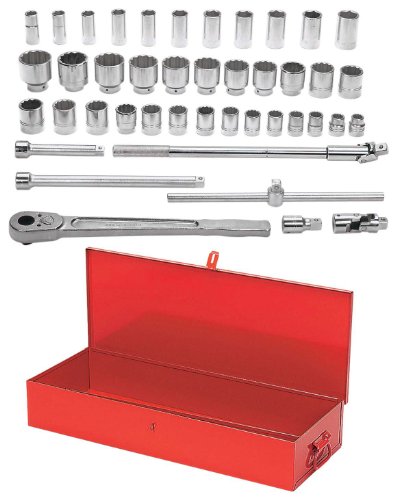 JH Williams WSH-43TB 43-Piece 3/4-Inch Drive Socket and Drive Tool Set with Tool Box view 2