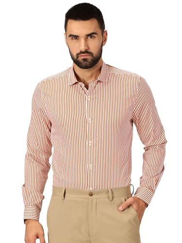 Image of Thomas Scott Men's | Stripes | Full Sleeve | Slim Fit | 100% Cotton | Cutaway | Formal Shirt