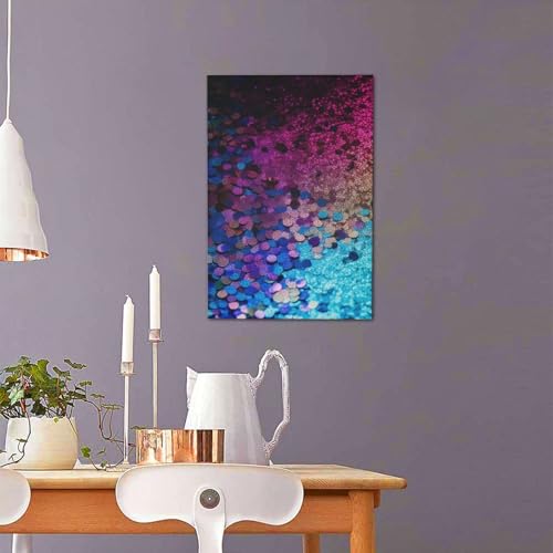 Impression murale encadrée paillettes 40x60cm art moderne salon