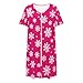 Women's Short Sleeve Christmas Robe Zipper Front Loungewear Dress Sleepwear Loose Nightgown Bathrobe with Pockets