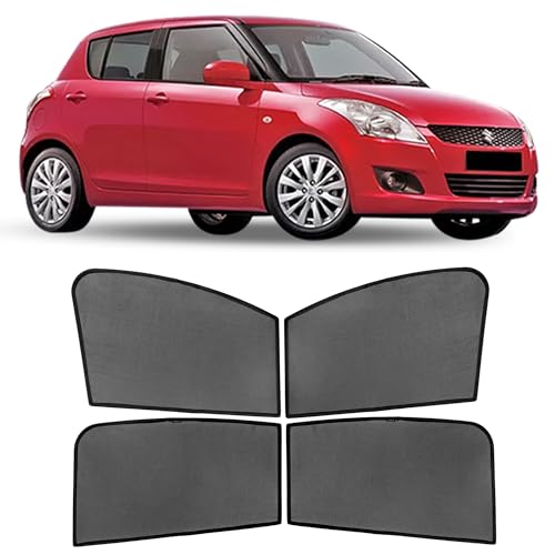 Image of AutoStory Custom Fit Non-Magnetic Cotton Mesh Car Sunshade for Maruti Swift 2012-2016| UV & Heat Protection Car Window Curtains | Privacy Car Sun Shade | Breathable Vehicle Specific Side Window Shades