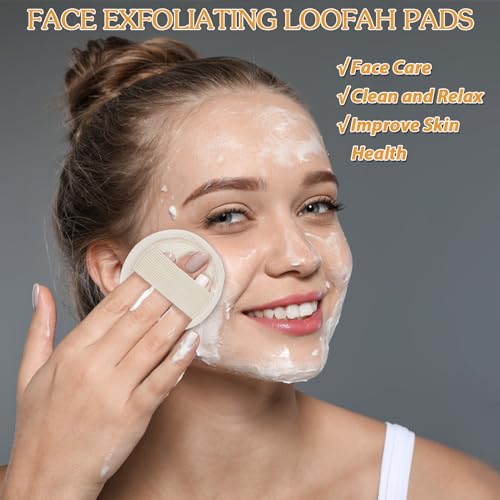 cobee 6 PCS Exfoliating Loofah Sponge Pad Scrubber, Natural Luffa Face Body Scrub Pad Cleaning Makeup Loofa Brush for Women Men Bath Spa Shower - Image 4