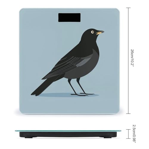 Báscula Digital Elegante Bird Negra para Peso Corporal miniatura 2