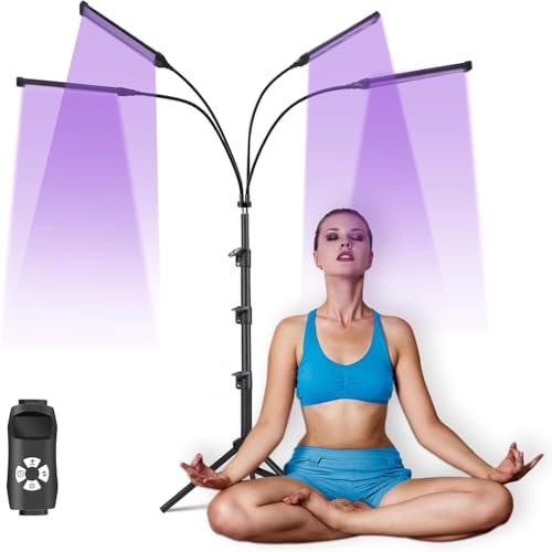 4-köpfige Gesichtsbräunungslampe, Doppel-Gesichtsbräunungs-Solarium, 4 Violette Lichttherapielampen Mit Dreieckhalterung, 360° Drehbar, Höhenverstellbar Von 38 Bis 155 Cm Für Gesicht Und Körper 4-köpfige Gesichtsbräunungslampe, Doppel-Gesichtsbräunungs-Solarium, 4 Violette Lichttherapielampen Mit Dreieckhalterung, 360° Drehbar, Höhenverstellbar Von 38 Bis 155 Cm Für Gesicht Und Körper
