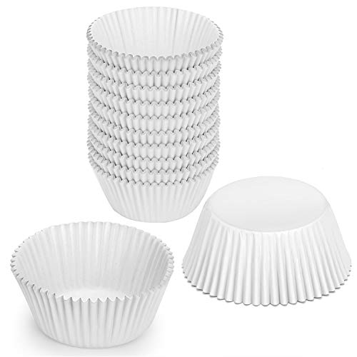 Gifbera White Metallic Foil Cupcake Liners Standard Size Baking Cups, 200-Count #TOP3