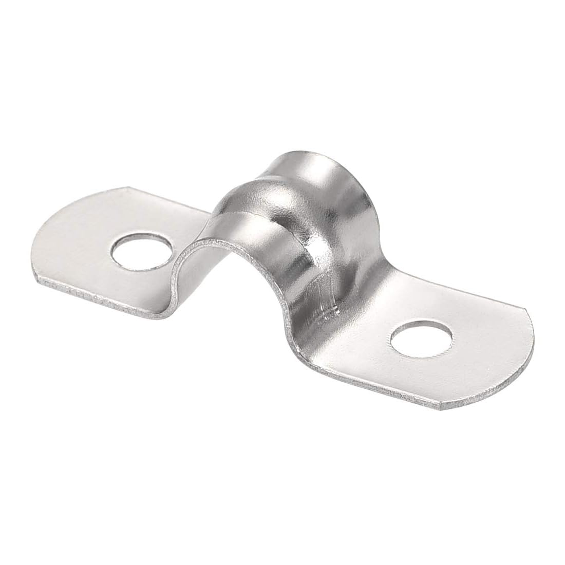 Unifizz 8mm(0.3") Rigid Pipe Strap 2 Holes U Bracket Cable Clamp, 201 Stainless Steel Tension Tube Clip Conduit Clamp Hanger 45pcs — image 1