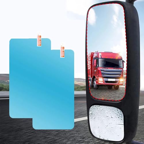 2 Pack Car Rearview Mirror Rain Film, Large Truck Reflective Film, Anti-Glare Rain And Anti-Fog Floodlight Car Rearview Sticker, Large Size To Cut