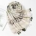 QIUTIMIY Scarf for Women Lightweight Soft Floral Printed Scarves Fall Winter Fashion Shawl Wrap with Fringe(Flower-Beige Green)