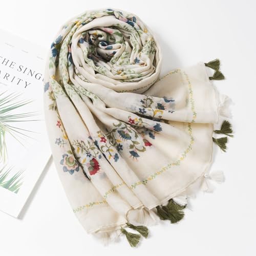 Scarf for Women Lightweight Soft Floral Leopard Printed Scarves Fall Winter Fashion Shawl Wrap with Fringe4