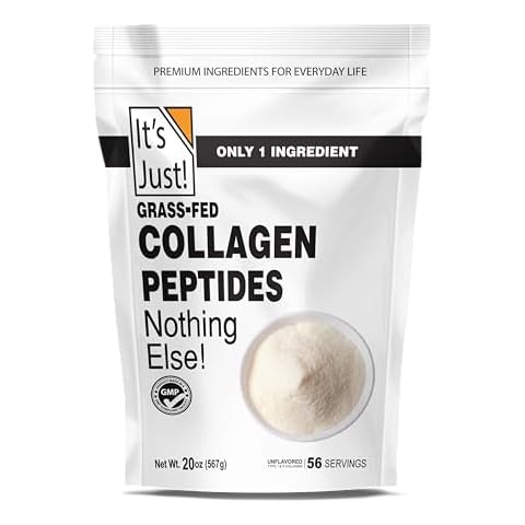 It's Just! - GrassFed Collagen Peptides, Type I & III for Skin Hair Nail Joints, 20oz, Zero Sugar, Unflavored Pure Protein Powder, Hydrolyzed Dissolves Quickly Cover