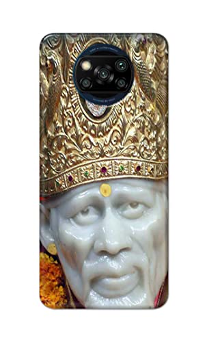 Image of PRINTFIDAA Sai Baba Lord Shiridi Great God Hinduism Hindu Religious Printed Designer Hard Case for Poco X3 Back Cover -(e) RPM1005