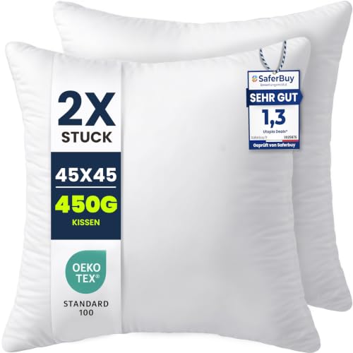 Utopia Bedding Kissenfüllung 45x45 2er Set Innenkissen Kissen Sofakissen