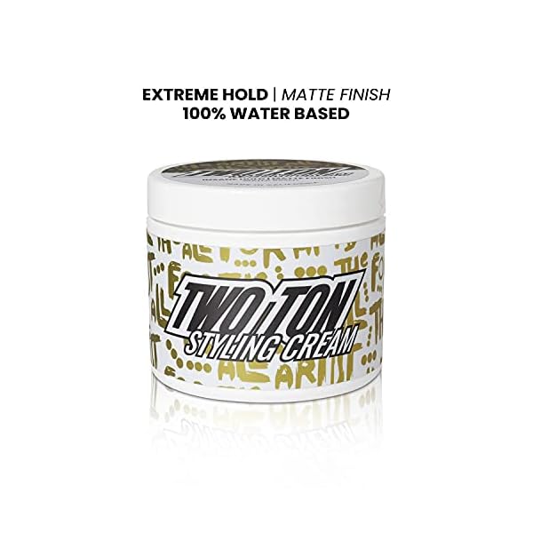 Hanz-de-Fuko-TWO-TON-Insane-Hold-Styling-Cream-Water-Based-Matte-Finish-Strong-Hold-Hair-Cream Hanz de Fuko Two Ton Insane Hold – Premium Men’s Styling Cream – Extreme Hold, Matte Finish – 100% Water Based, 4 oz.