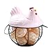 Portauovo a forma di pollo in ceramica a forma di gallina, collezione di cestini per frutta, in ceramica, colore: rosa