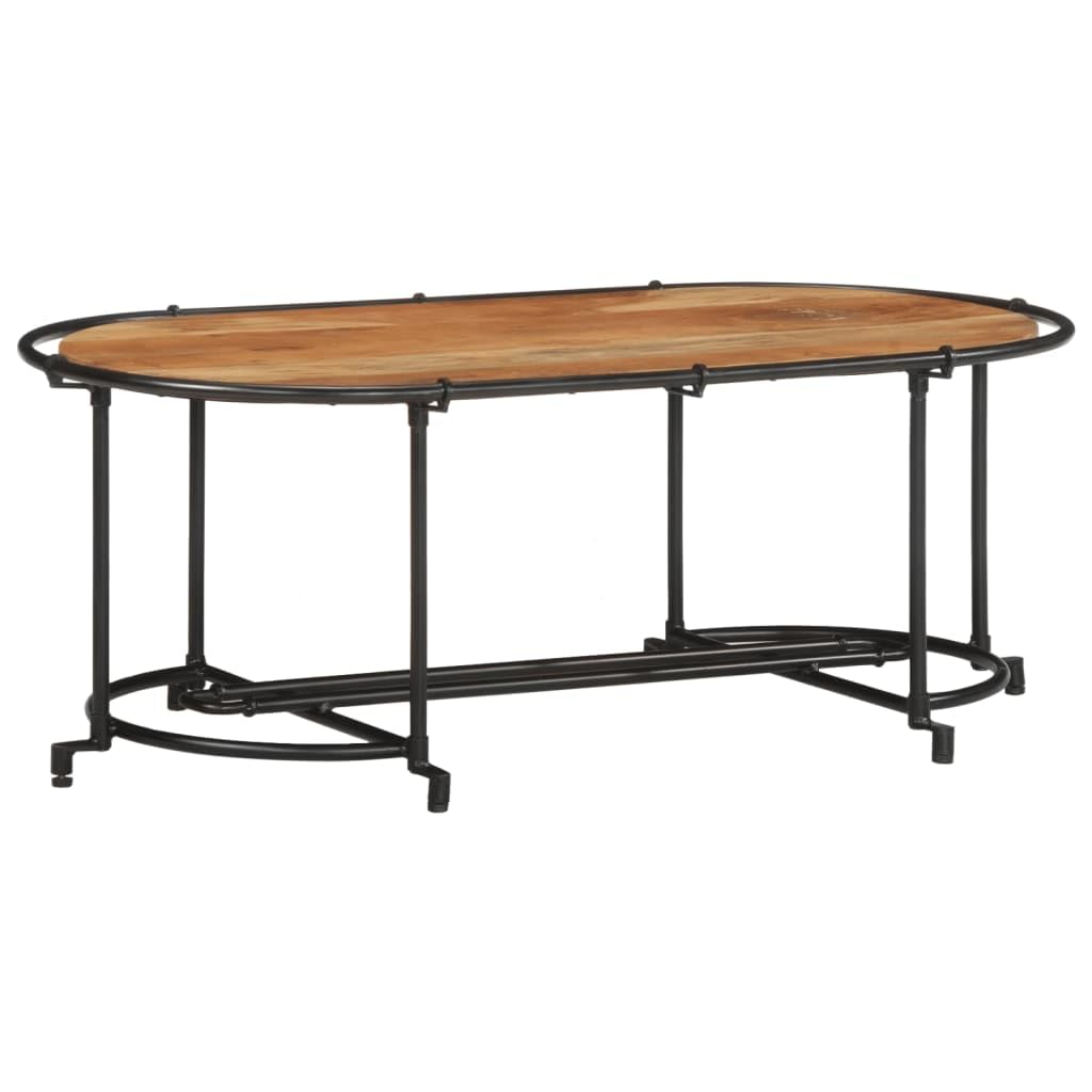 Homgoday Tavolino da caffè 110 x 55 x 40 cm, in legno massello di acacia, tavolino da tè, per soggiorno, sala d'accoglienza degli ospiti, ufficio e corridoio